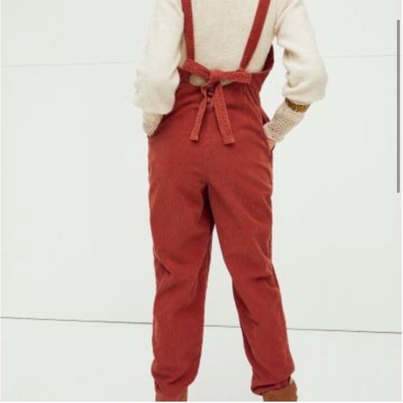Free People Rust Terra Cotta Josephine Corduroy Overalls - Picture 2 of 9